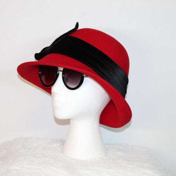 ADORA 100% Wool 1920’s Vintage Style Cloche Hat - Picture 7 of 14